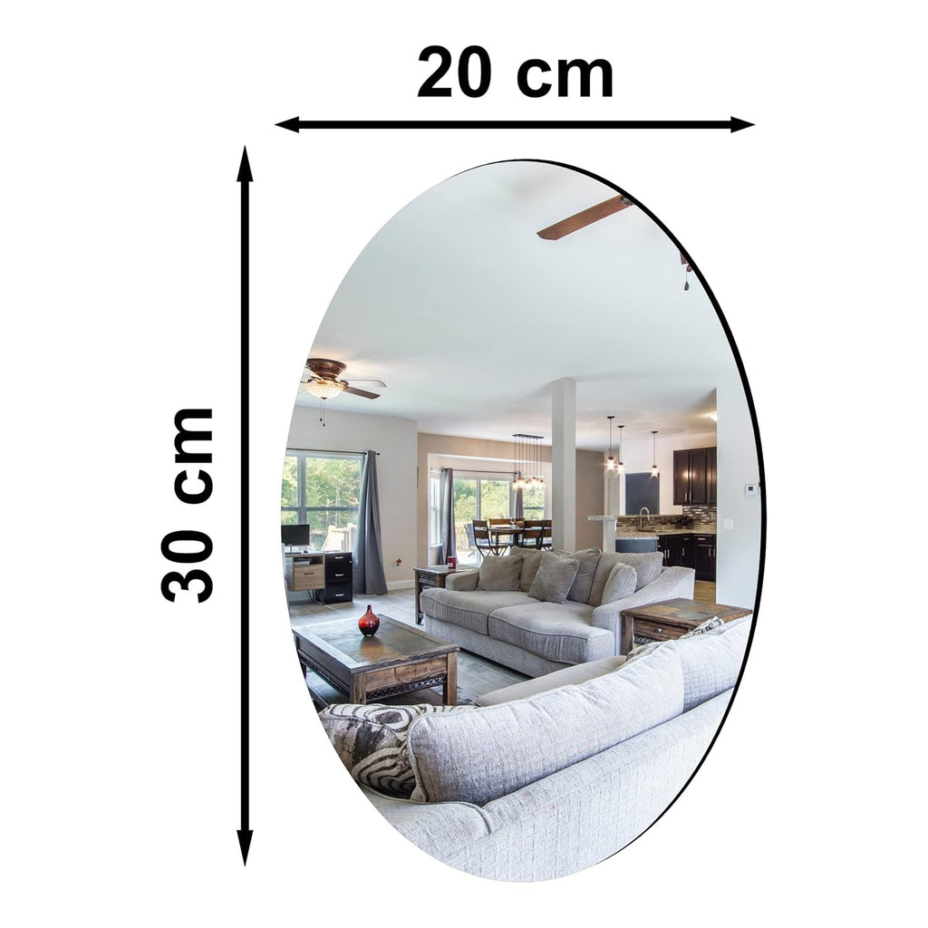 Oval Shaped Sticker Mirror | Acrylic Mirror Wall Sticker (20*30)cm