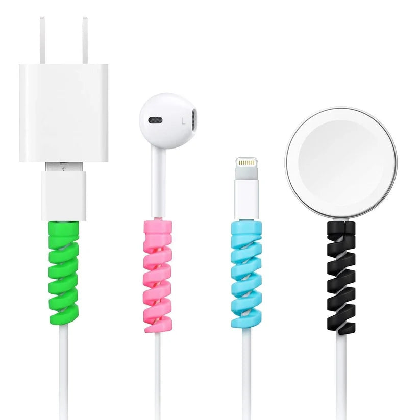 Spiral Cable Protector – Charger & Data Cable Saver (4 Pcs)
