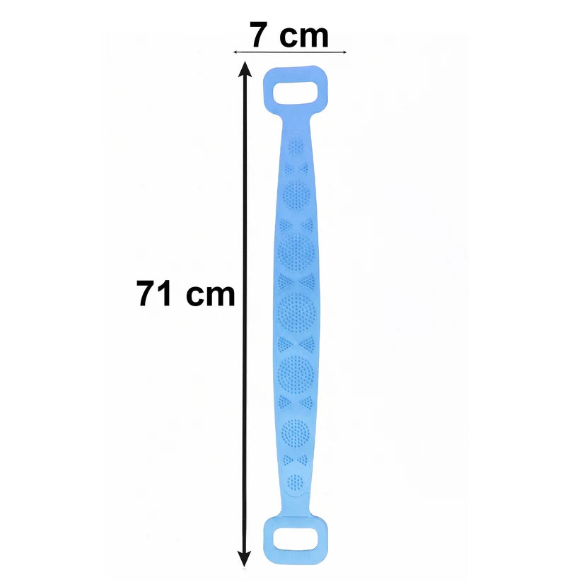 Silicone Body Scrubber Belt -Handle Exfoliation (Lathers Well for Men & Women)