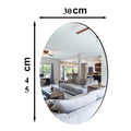 Oval Shaped Sticker Mirror | Acrylic Mirror Wall Sticker (45*30)cm