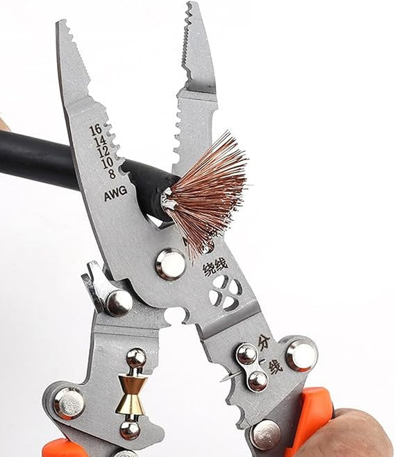 18-in-1 Foldable Wire Stripper & Crimper – Professional Heavy-Duty Cable Cutter, Wire Twister, Splitter  (Green)