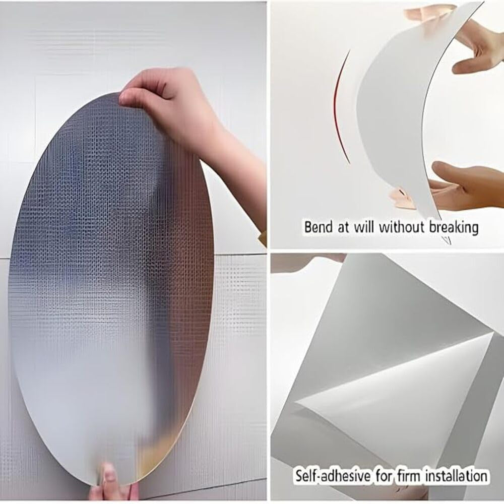 Oval Shaped Sticker Mirror | Acrylic Mirror Wall Sticker (20*30)cm