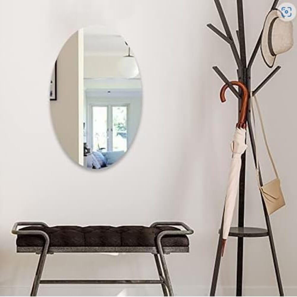 Oval Shaped Sticker Mirror | Acrylic Mirror Wall Sticker (45*30)cm