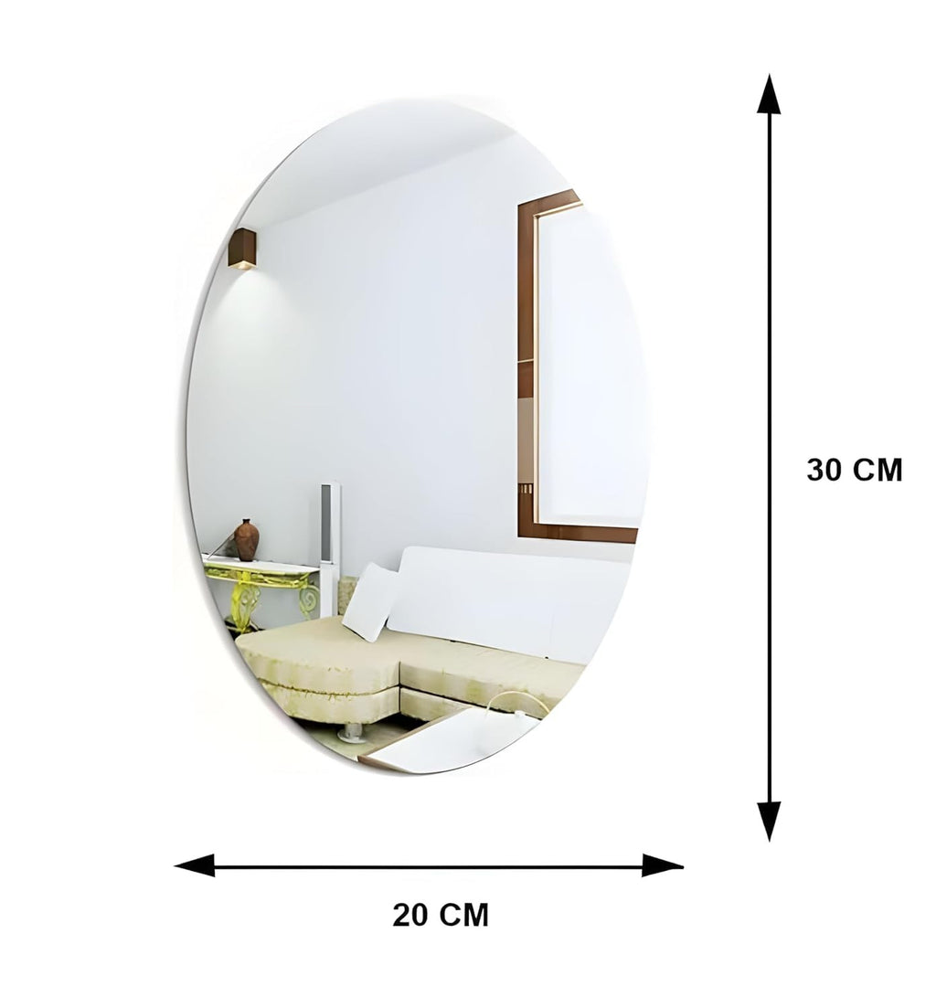 Oval Shaped Sticker Mirror | Acrylic Mirror Wall Sticker (20*30)cm