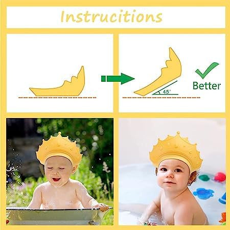 BABY SHOWER CAP |Tear-Free Baby Shower Cap | Toddler Eye and Ear Protector