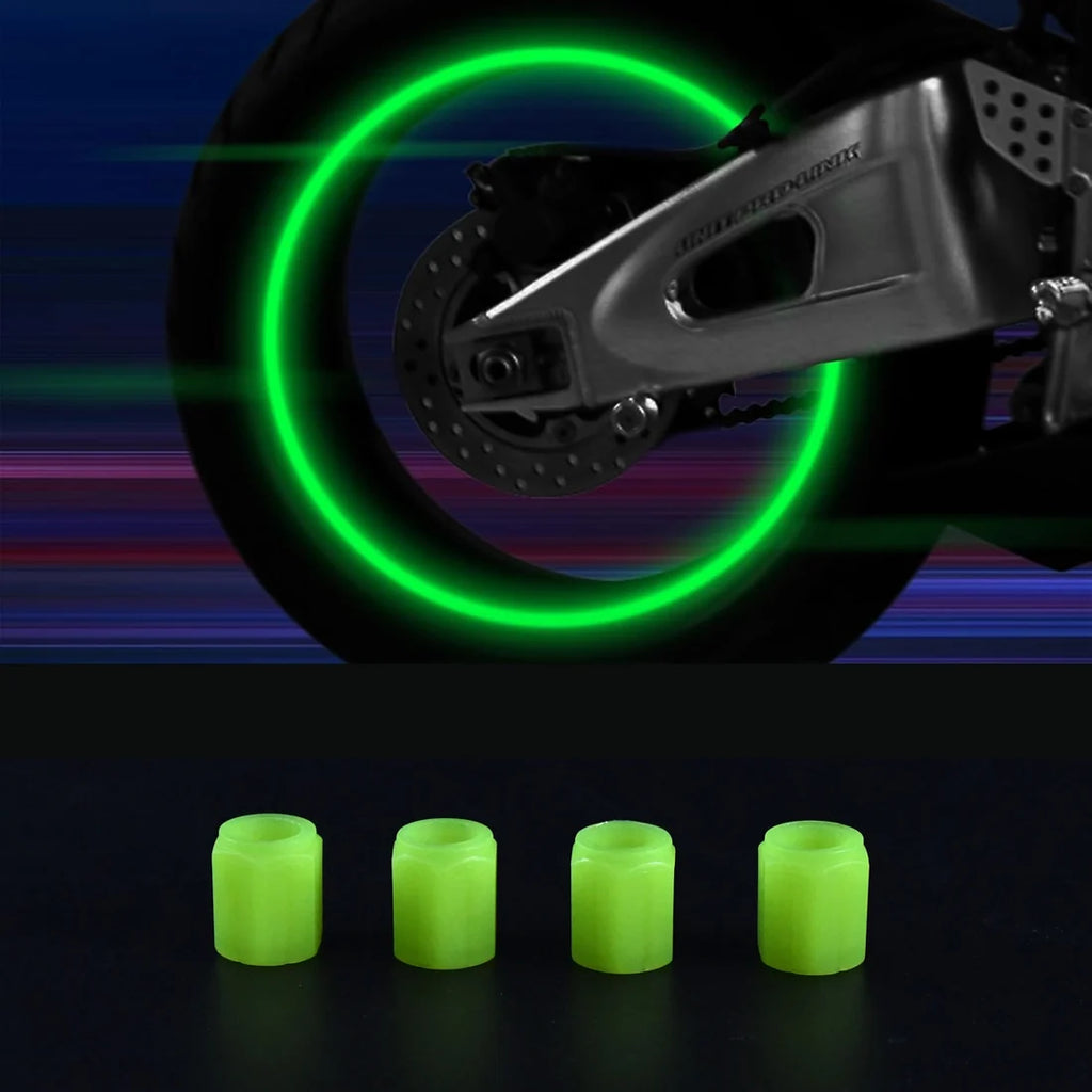 Radium Tire Valve Caps – Glow for Night Safety (4 Pcs Set)
