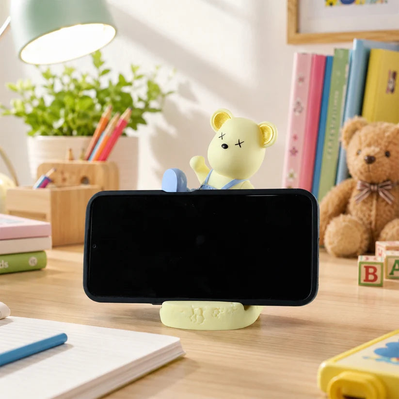 Cute Bear Mobile Phone Holder with LED Light