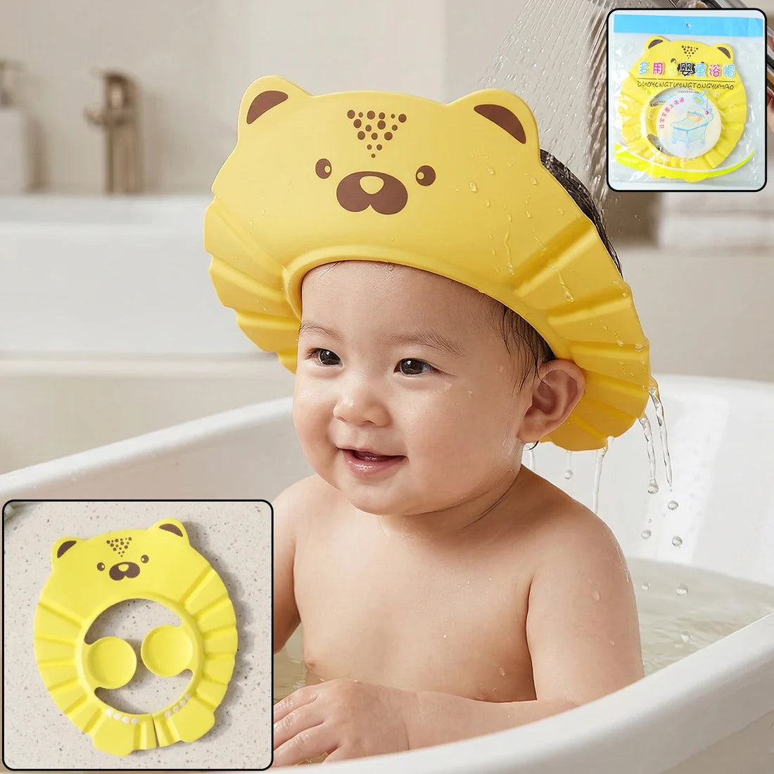 High Quality Baby Shower Cap for Children | Tear-Free Baby Shower Cap | Toddler Eye and Ear Protector | Baby shampoo & kids Shower Cap