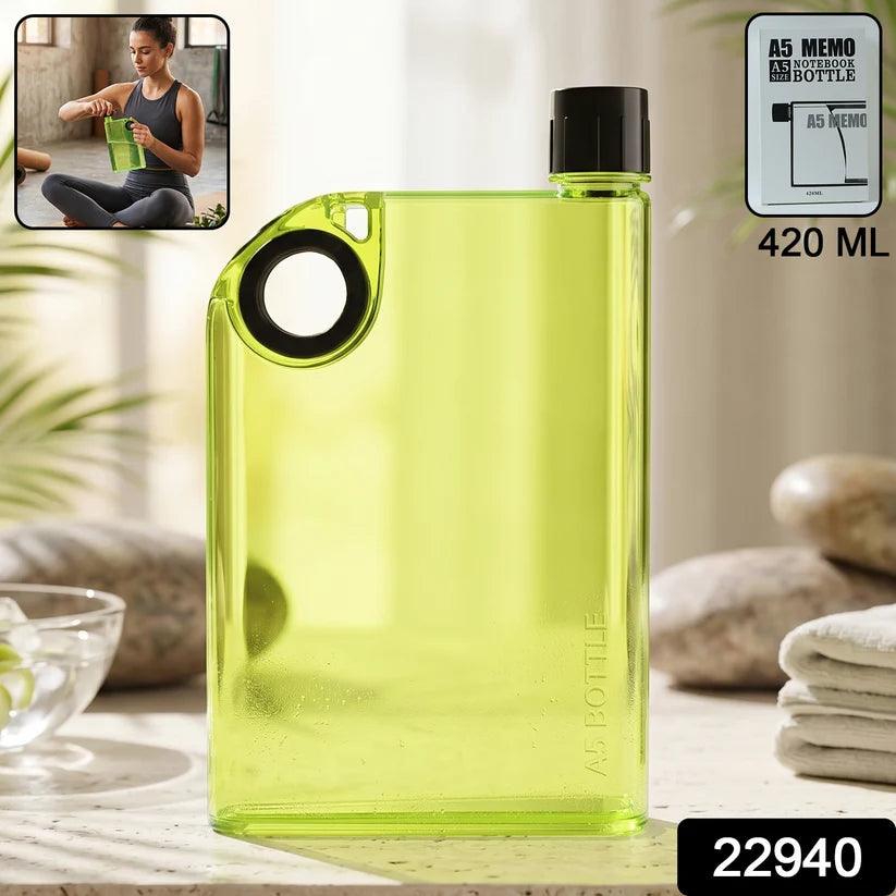 A5 Notebook Water Bottle – 420ml Slim & Leak-Proof